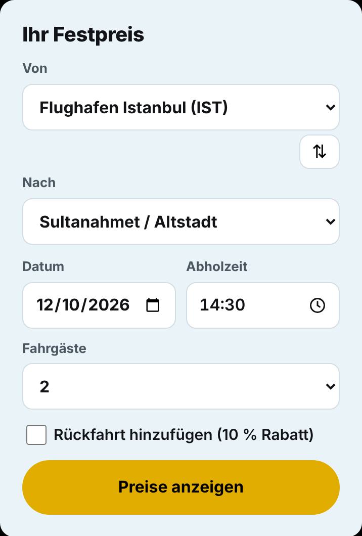 Strecke und Uhrzeit wählen