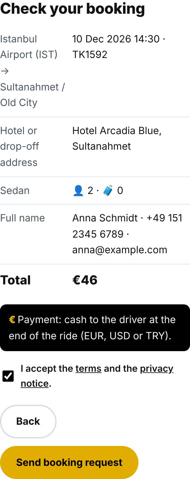 Check and send your request