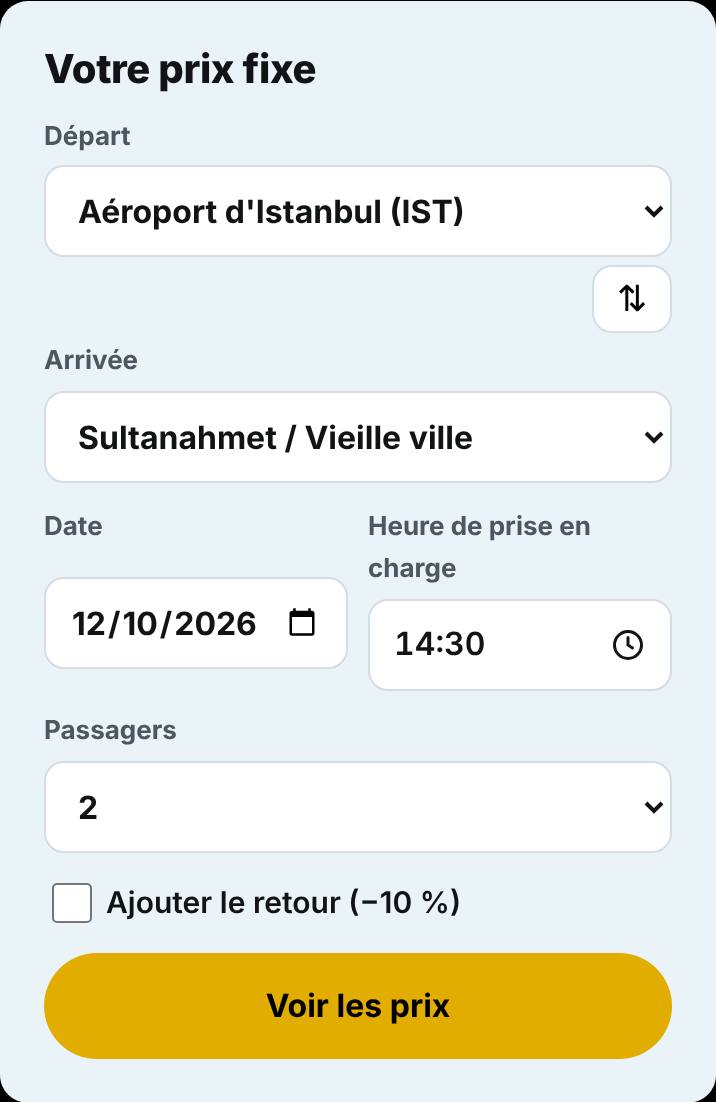 Choisissez trajet et horaire