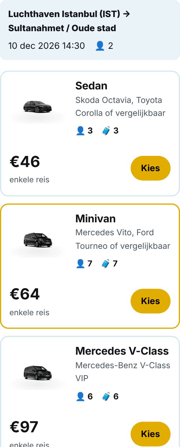 Kies je auto en zie de vaste prijs