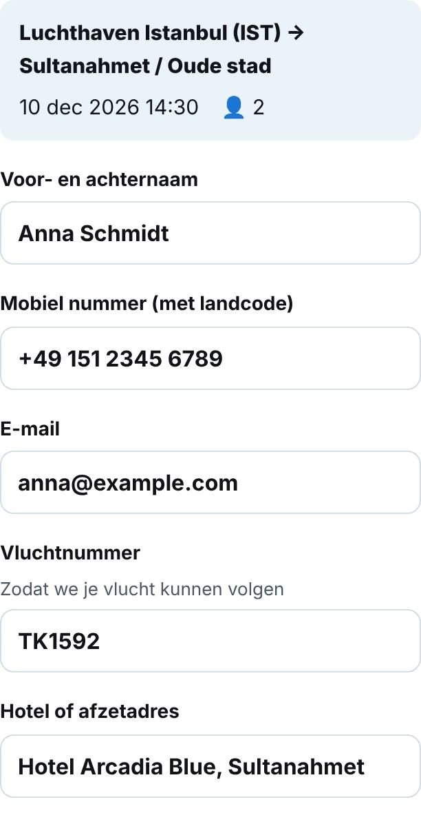 Vul je gegevens in