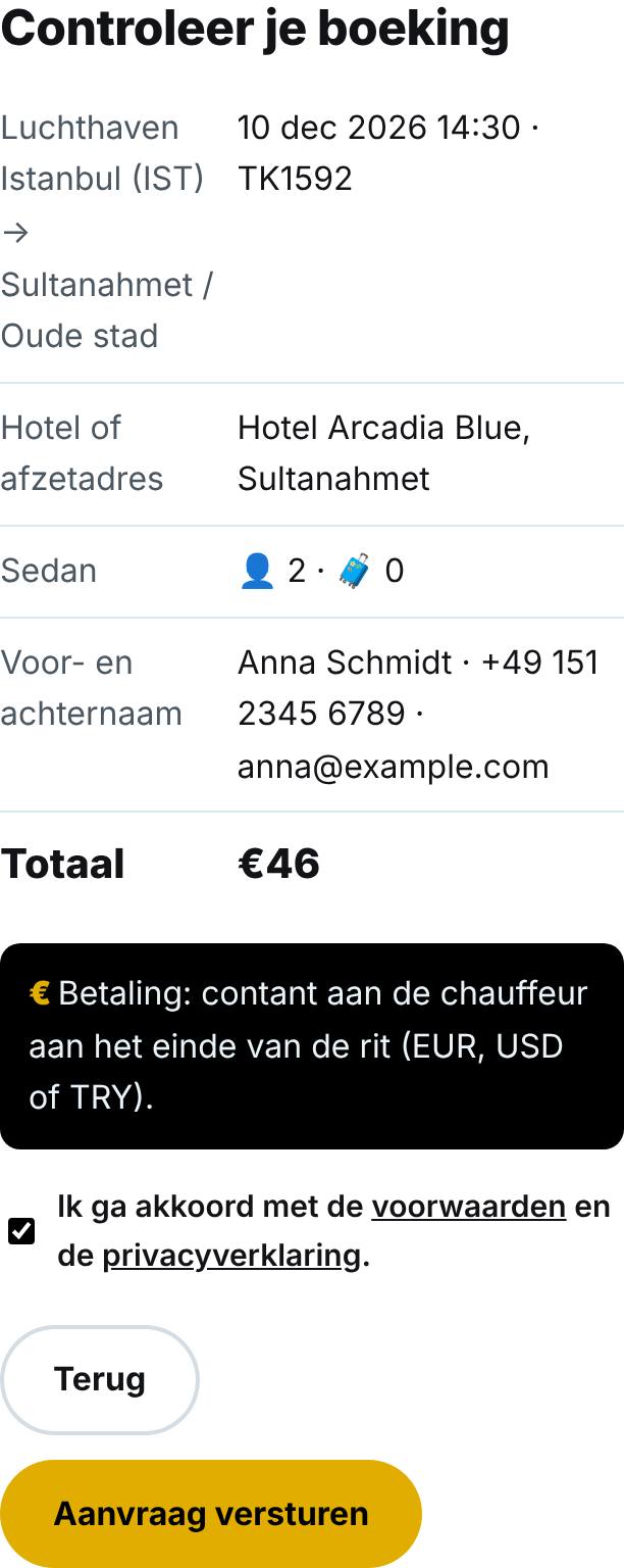 Controleer en verstuur je aanvraag