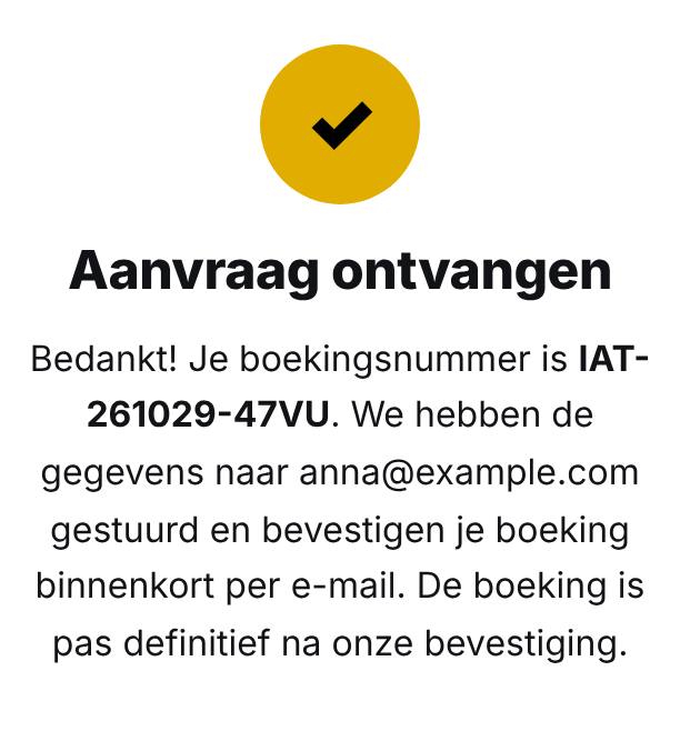 Aanvraag ontvangen