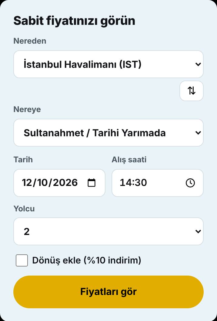 Güzergah ve saati seçin