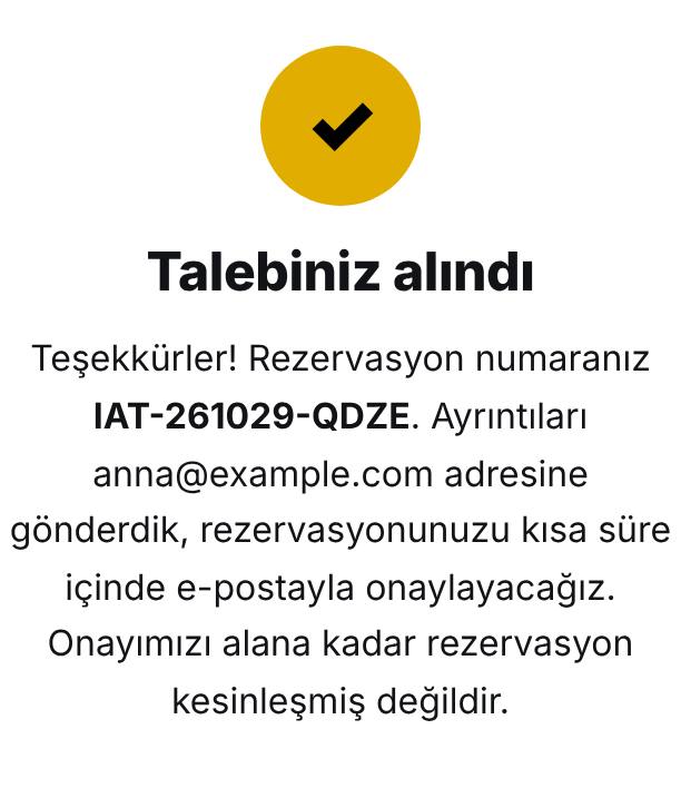 Talebiniz alındı